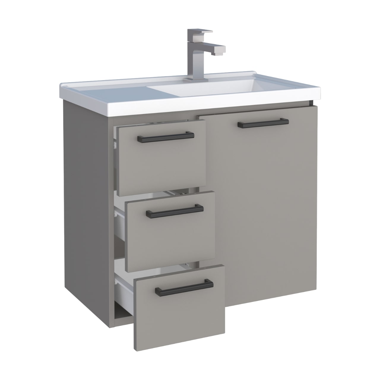 COZIMAX - GABINETE PARA BANHEIRO EM A�O AMEIXA 60CM CINZA